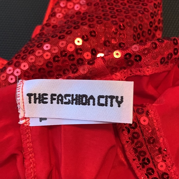 SUPER SEX bright red sequin party dress. BRAND NEW perfect condition w/ g-string - Picture 6 of 7